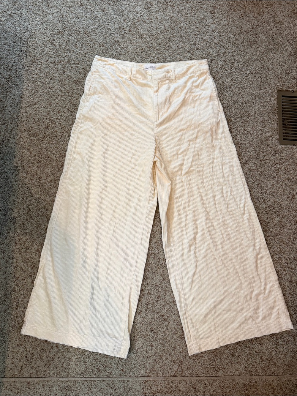 NWOT Universal Thread Women Corduroy Wide Leg Pants Cream Off White Size 16